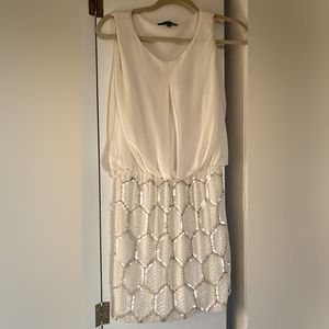 TFNC London Beaded White Cocktail Dress, size M (Wedding, Bridal Shower, 20s)